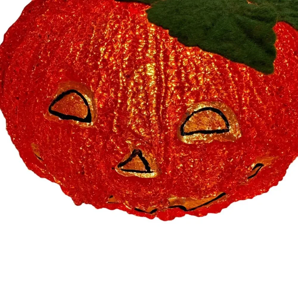 Melted Plastic Popcorn Pumpkin Halloween Electric Light Up Jack O Lantern Lamp